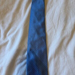 Elegant Blue Zigzag Men's Tie